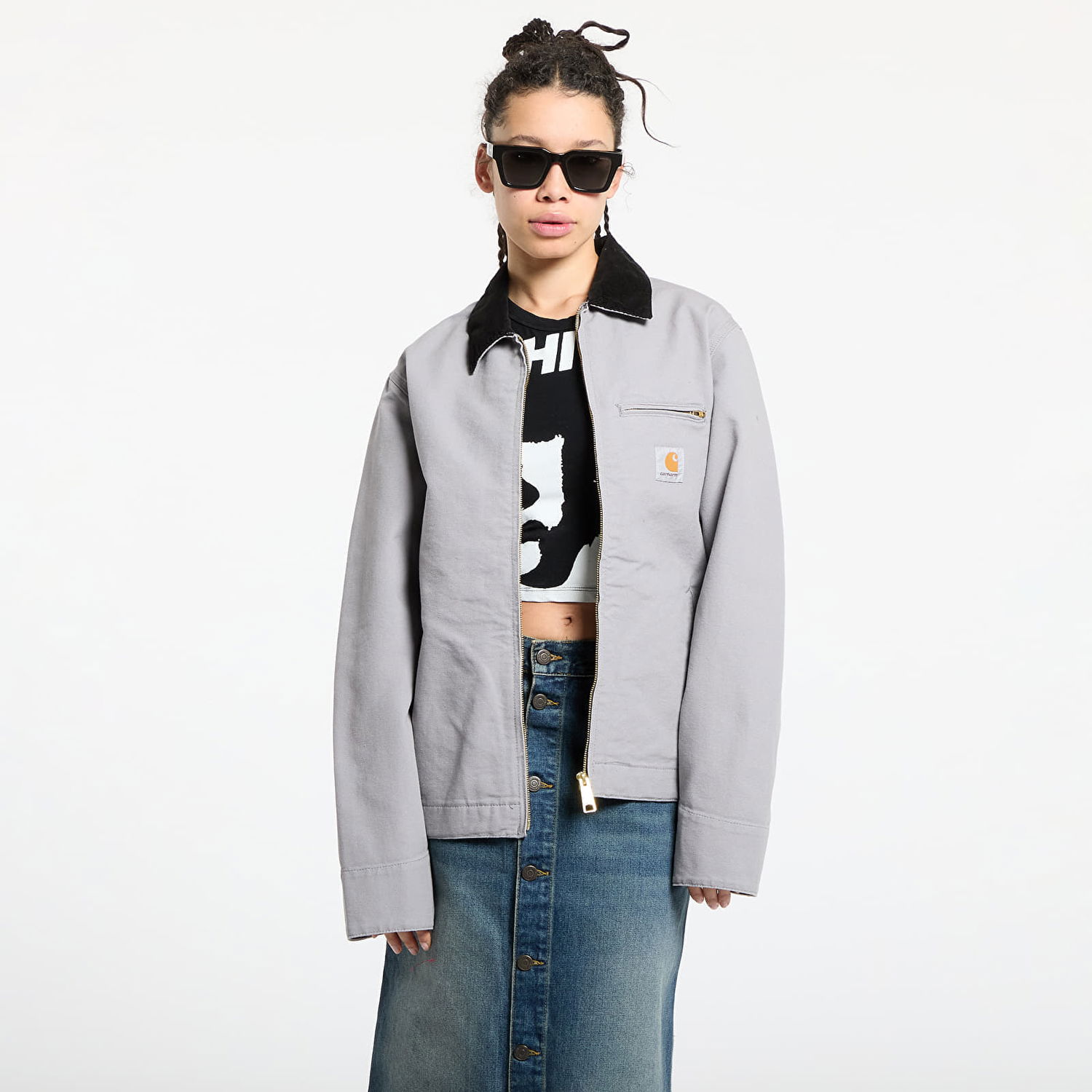 Bunda Carhartt WIP Detroit Jacket Šedá | I033112.2NZ02, 1