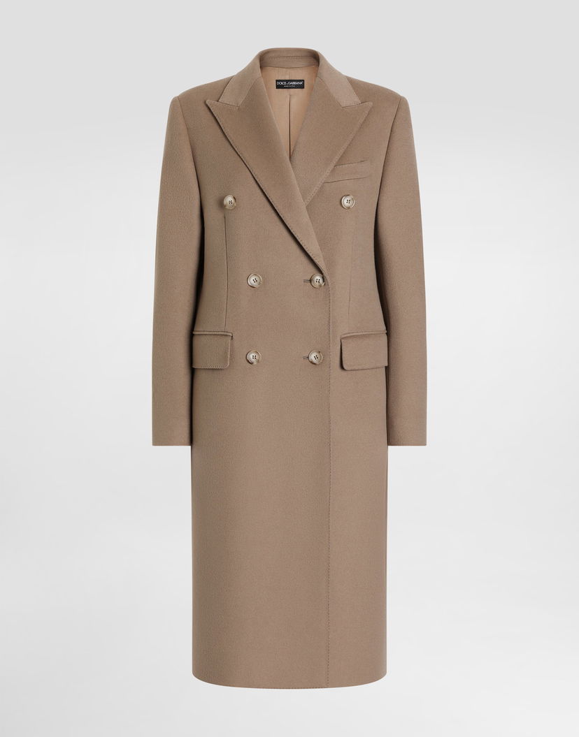 Kabáty Dolce & Gabbana Dolce & Gabbana Double-breasted Cashmere Coat Béžová | F0W3BTFU2D1M2006