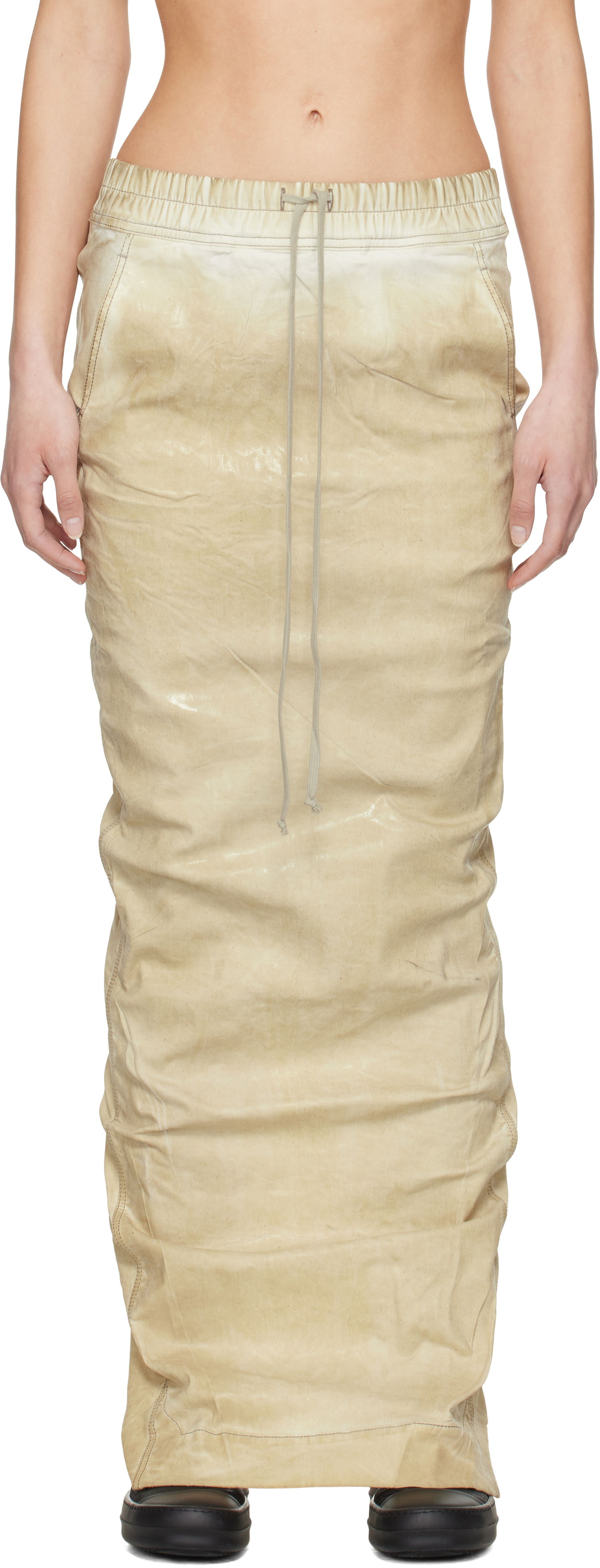 Sukňa Rick Owens Rick Owens DRKSHDW Hollywood Pull On Pillar Denim Maxi Skirt Béžová | DS01E3332 SCF, 0