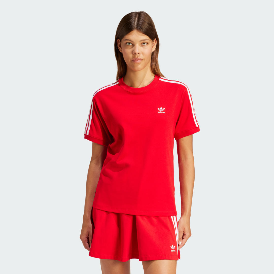 Tričko adidas Originals 3-Stripes Tee Červená | IR8050, 0