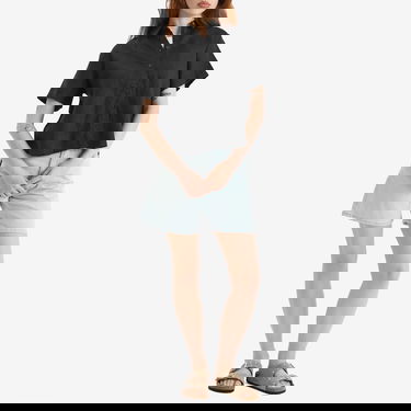 Košeľa Samsoe Samsoe Mina Short Sleeve Linen Shirt Čierna | F23900009-CLR000021, 4