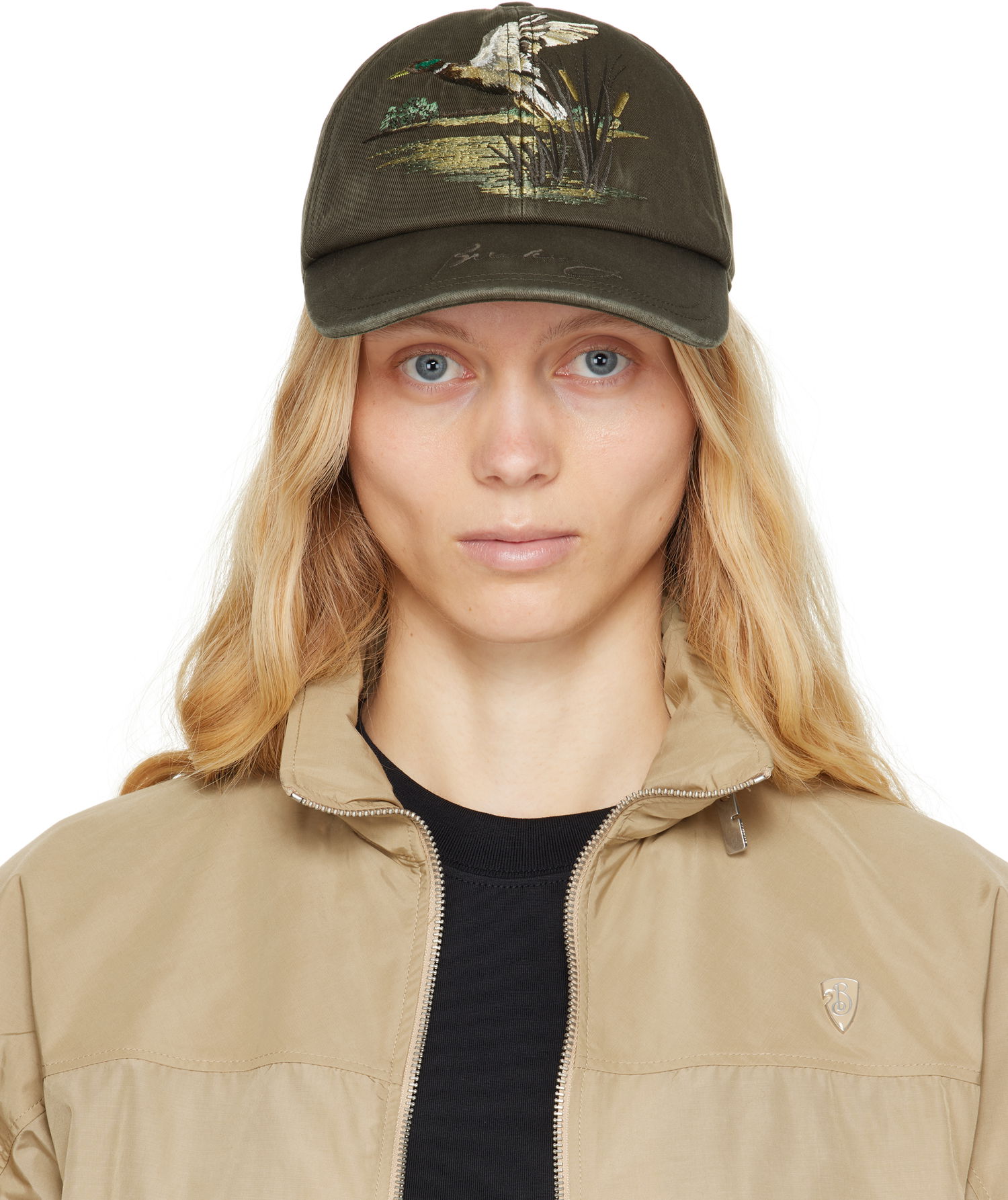 Šiltovka Burberry Burberry Duck Gabardine Baseball Cap Zelené | 8103757, 0