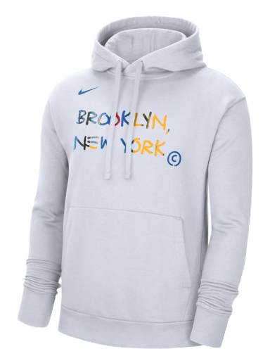 Mikina Nike NBA Brooklyn Nets City Edition Fleece Pullover Hoodie Biela | DN8652-100