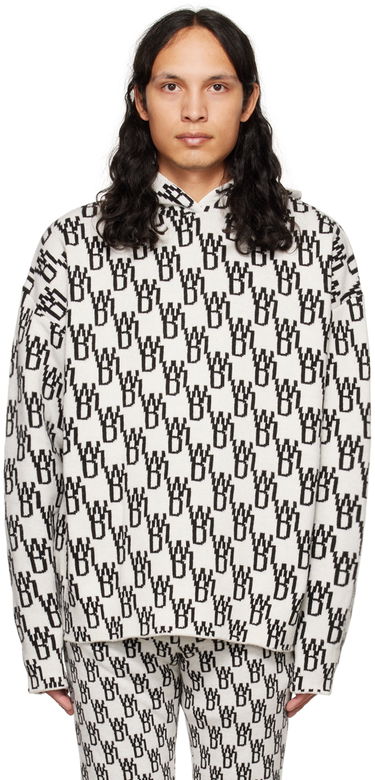 Sveter We11done We11done Graphic Print Hoodie Biela | WD-KT3-22-628-U-IV, 0