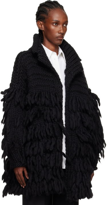 Kabáty Yohji Yamamoto YOHJI YAMAMOTO Fringe Knit Coat Čierna | FM-K53-105, 1