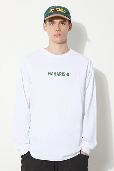 Tričko Maharishi Maharishi Woodblock Dragon Long Sleeve T-Shirt Biela | 1277.WHITE, 2