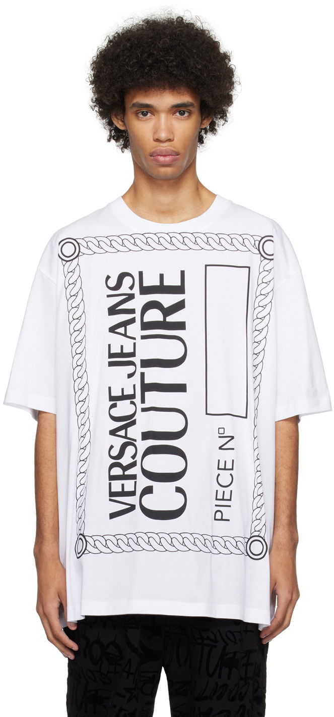 Tričko Versace Jeans Couture Piece No T-Shirt Biela | E76GAHE04_ECJ00E, 0