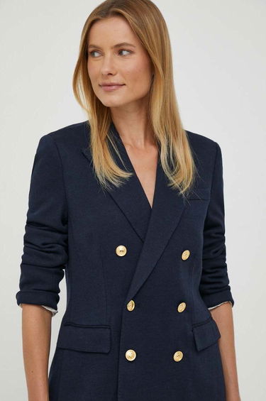 Bunda Polo by Ralph Lauren Double-Breasted Wool-Blend Blazer Navy | 211910134, 3