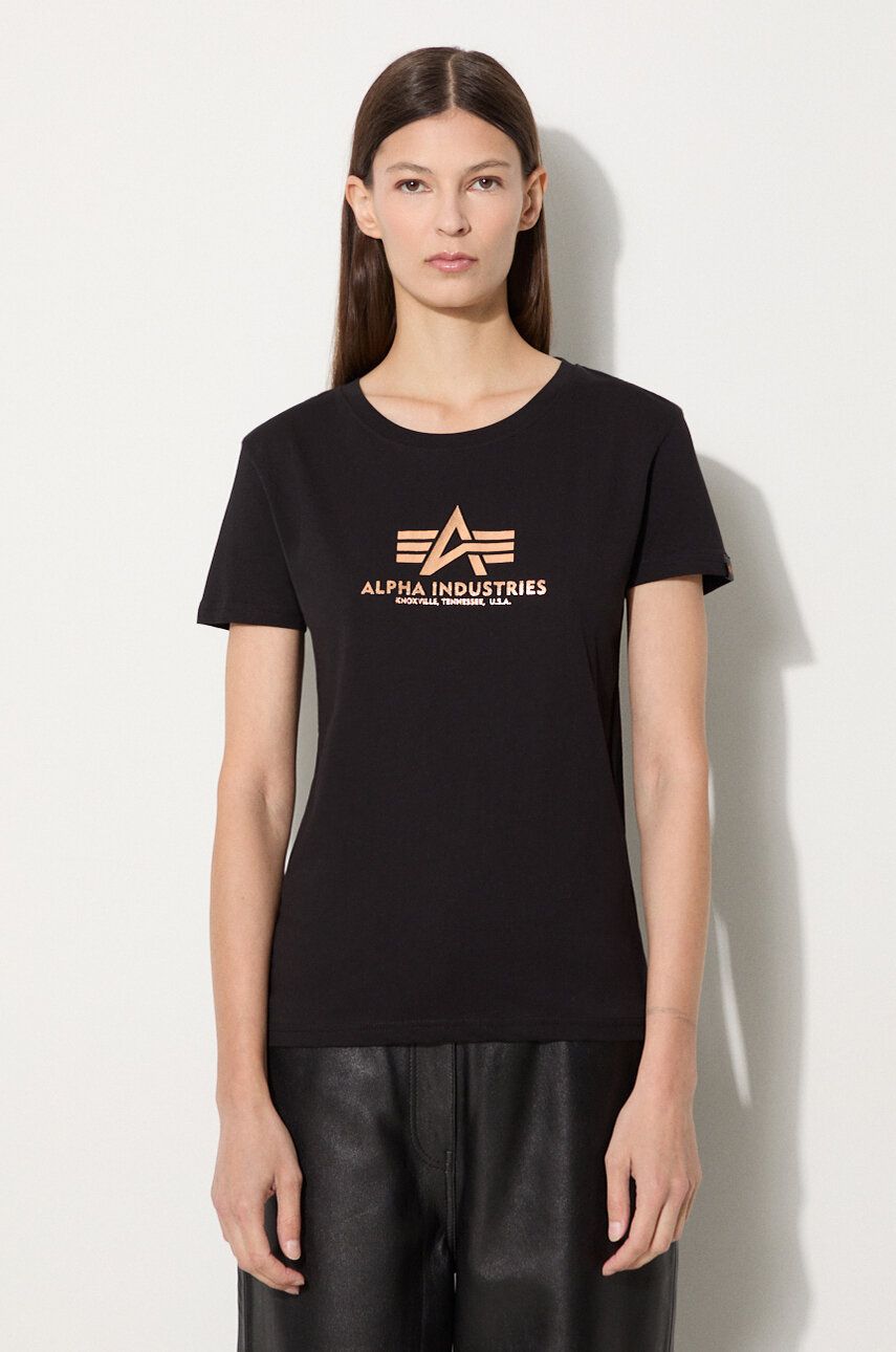 Tričko Alpha Industries New Basic T-shirt With Print Čierna | 196051FP.365, 0