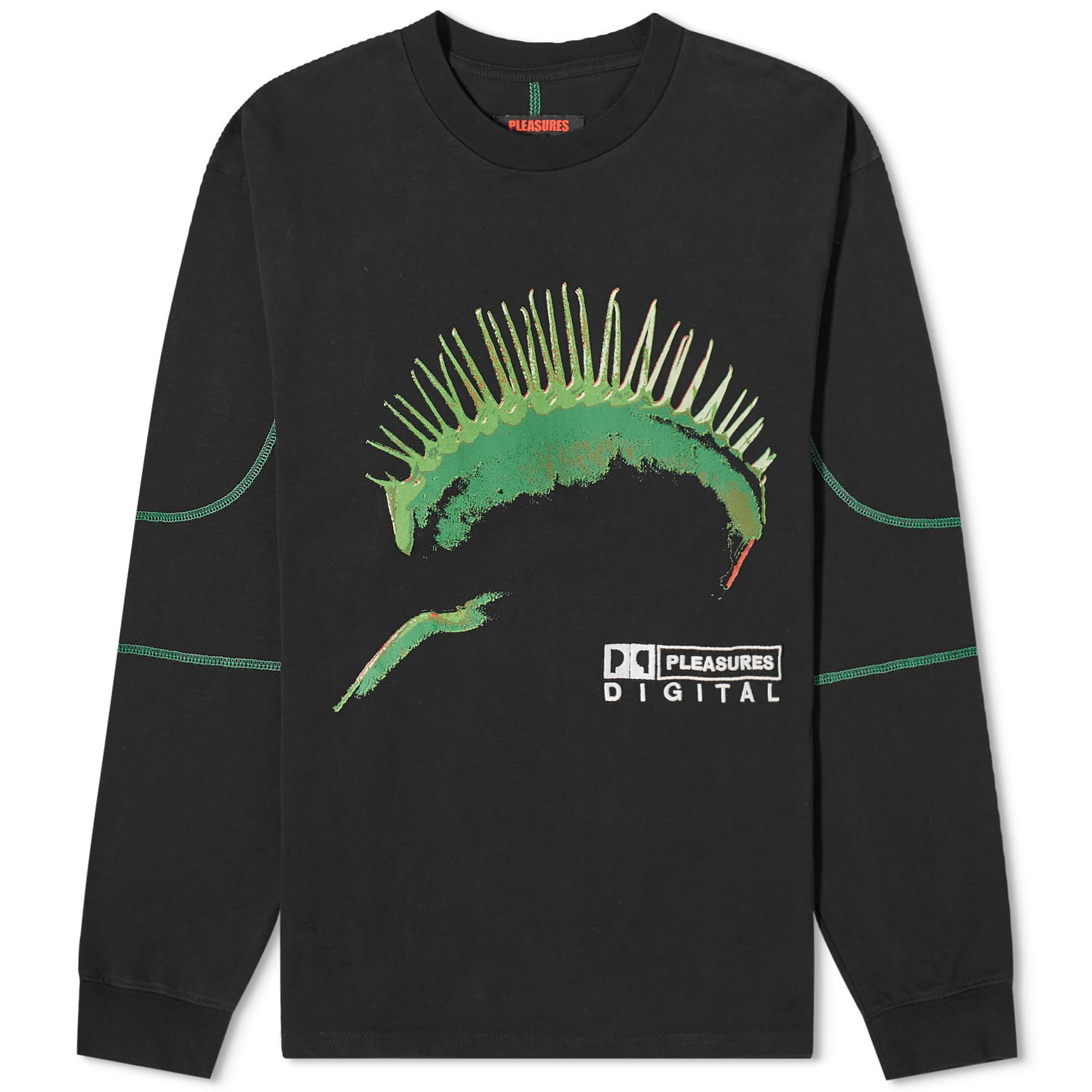 Tričko Pleasures Trap Long Sleeve T-Shirt Čierna | P24SP032-BLACK, 0