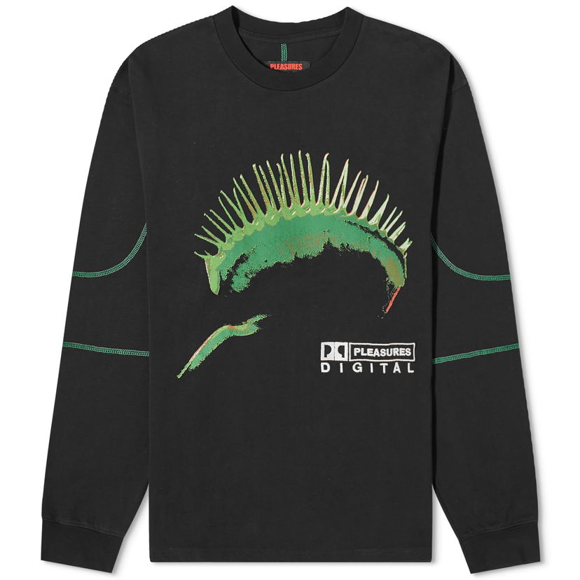 Tričko Pleasures Trap Long Sleeve T-Shirt Čierna | P24SP032-BLACK