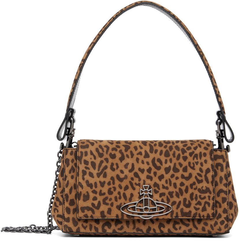 Taška cez rameno Vivienne Westwood Printed Suede Hazel Medium Bag Hnedá | 4602000LW-L00BY-