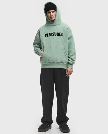 Mikina Pleasures Pleasures Wave Quilted Hoodie Zelené | P24W007-MATCHA, 1