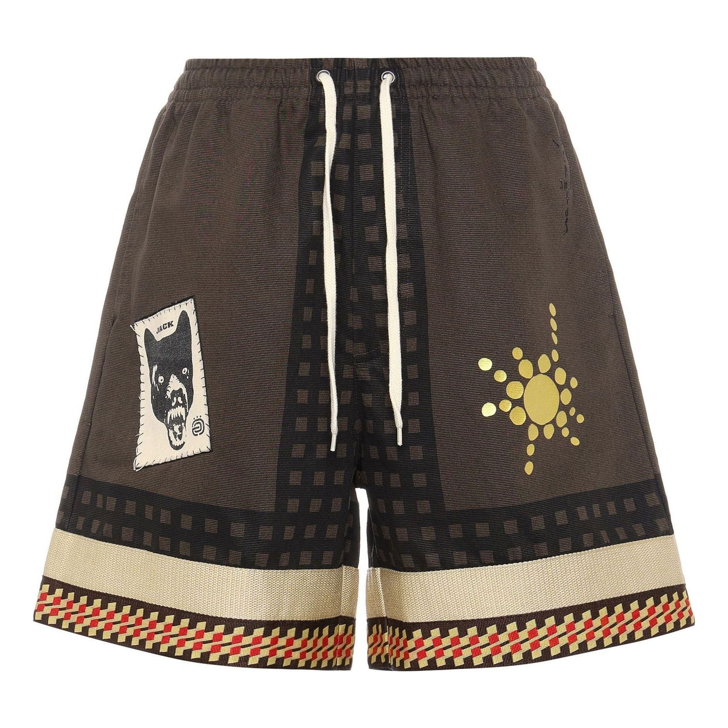 Šortky Cactus Jack by Travis Scott Travis Scott Cactus Jack Wolf Shorts Hnedá | CJAM-PS06-M, 0