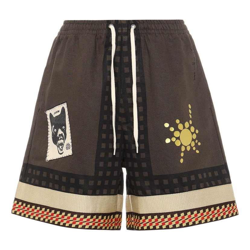 Šortky Cactus Jack by Travis Scott Travis Scott Cactus Jack Wolf Shorts Hnedá | CJAM-PS06-M