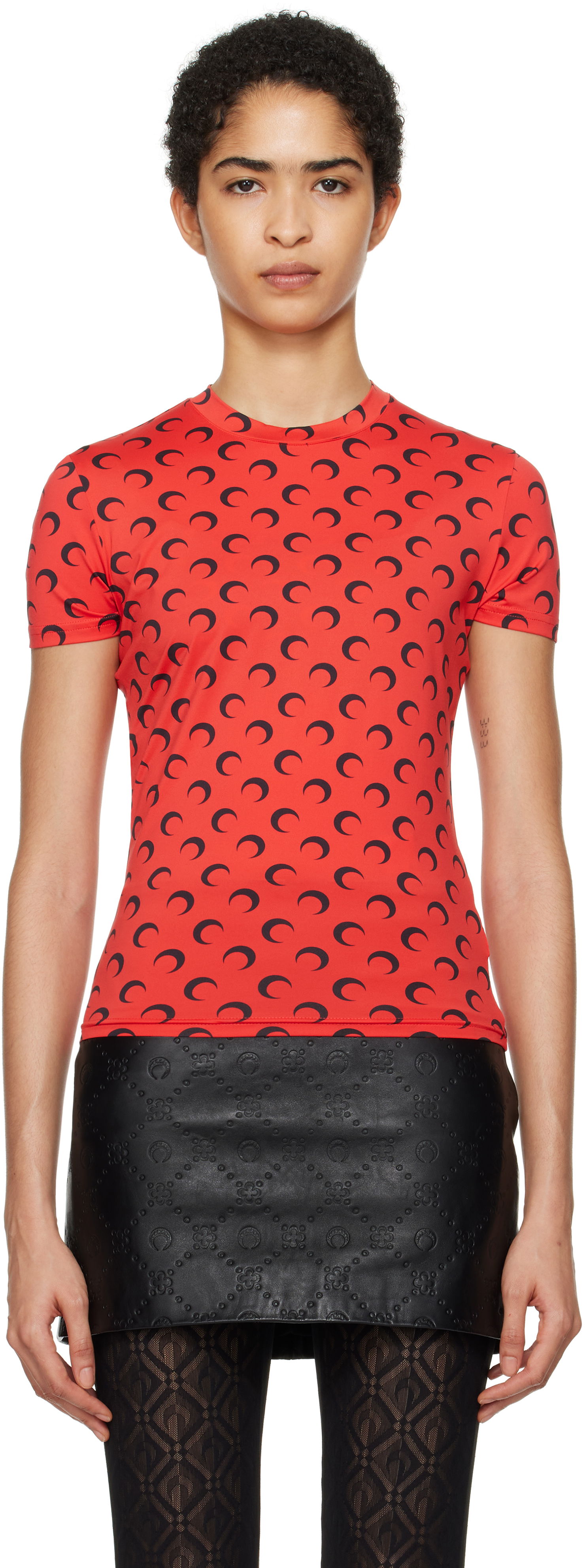 Short Sleeves T-Shirt with Moon Print