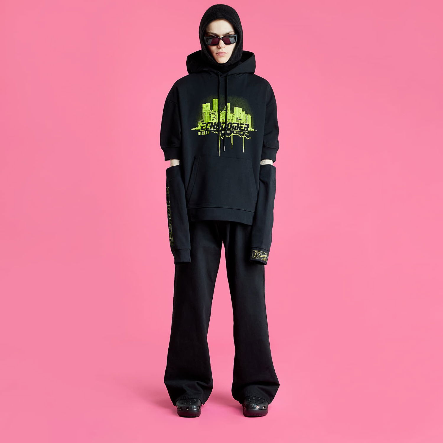 Mikina RAF SIMONS Hoodie With Seperate Sleeves Echodomer Čierna | 221-M171-19003-0099, 0