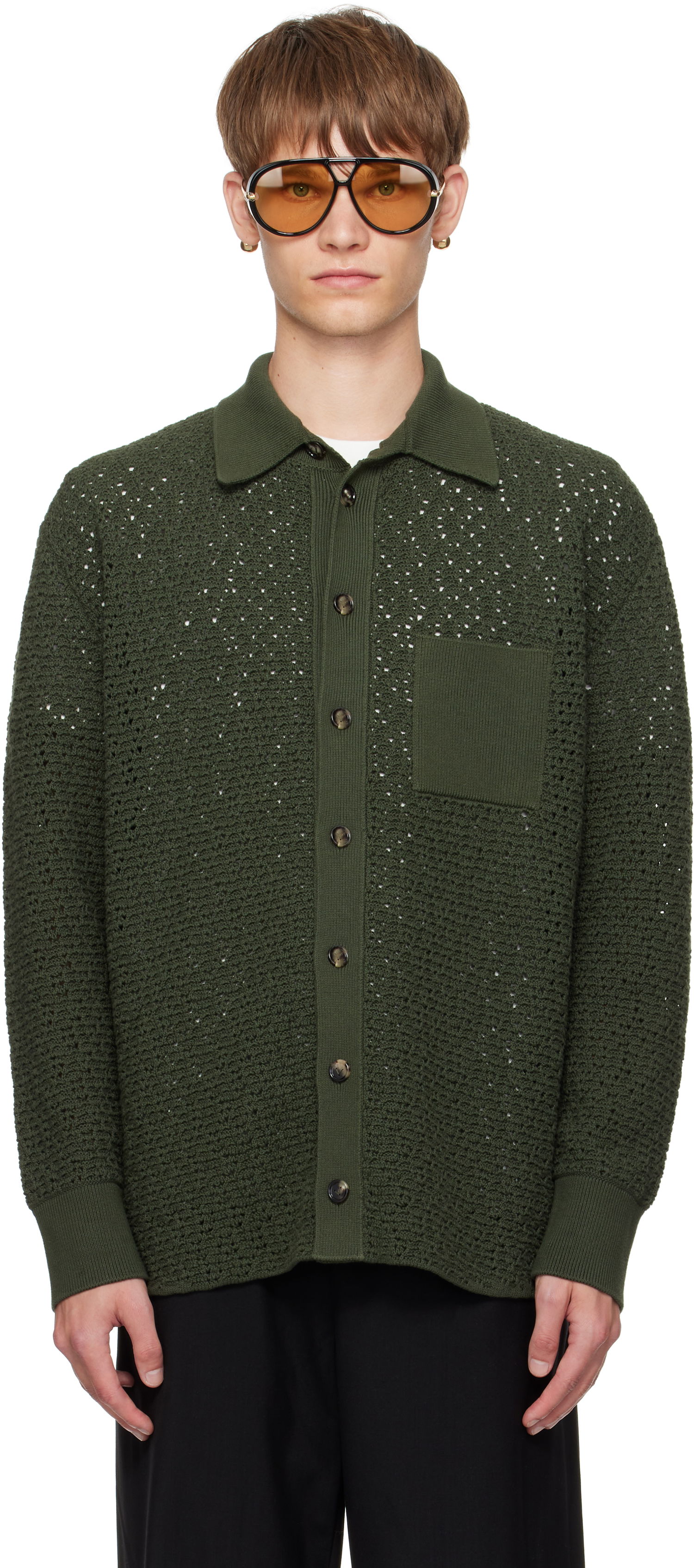 Sveter Bottega Veneta Bottega Veneta Crochet Cardigan Zelené | 841367V5SP03293, 0