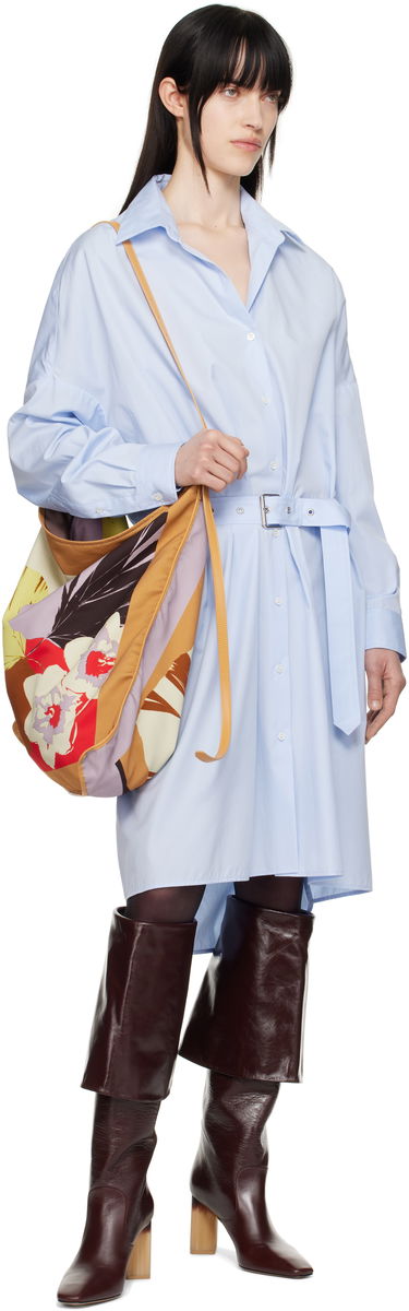 Šaty Dries Van Noten Dries Van Noten Belted Shirt Midi Dress Modrá | 251-011002-1466, 3