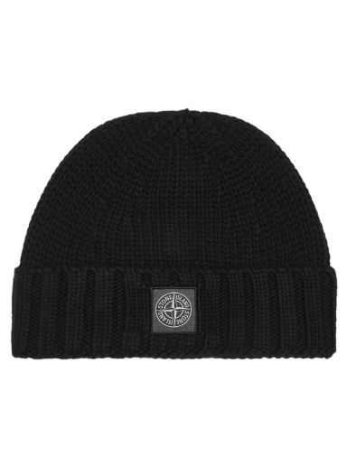 Kulicha Stone Island Garment Dyed Wool Beanie Black Čierna | 7915N17D6 V0029