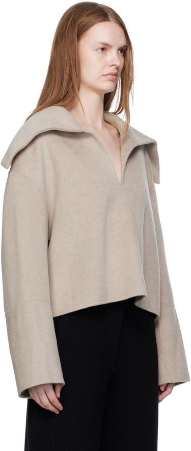 Sveter Nanushka Nanushka Maxe Cropped Wool Sweater Béžová | NW25PFJK12992, 1
