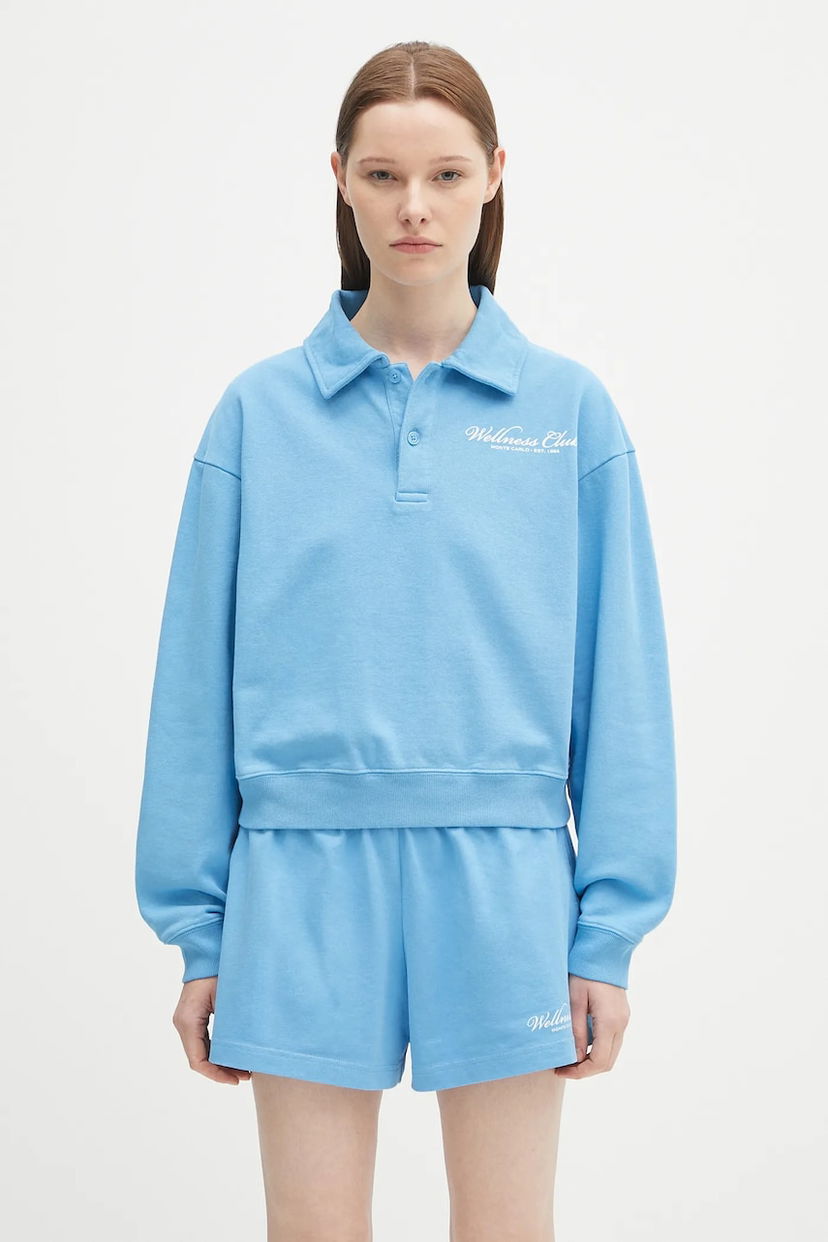 Mikina Sporty & Rich Sporty & Rich Wellness Club Mc Polo Sweatshirt Modrá | ST072620081BL24