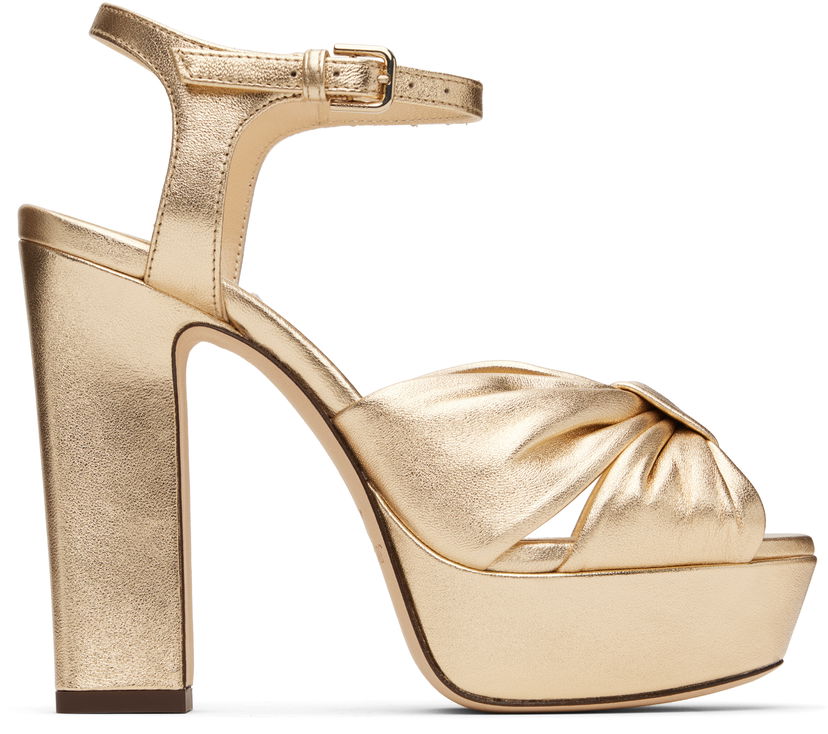 Šaty Jimmy Choo Jimmy Choo Heloise 120 Heeled Sandals Metalická | HELOISE 120