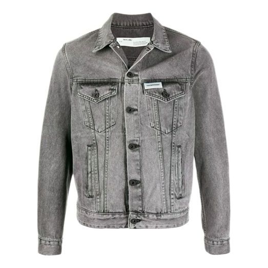 Bunda Off-White Arrow Denim Jacket Šedá | OMKY002R20E540200810