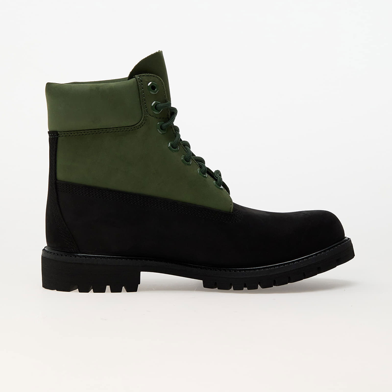 6 Inch Lace Up Waterproof Boot Black Nubuck/ Dark Green