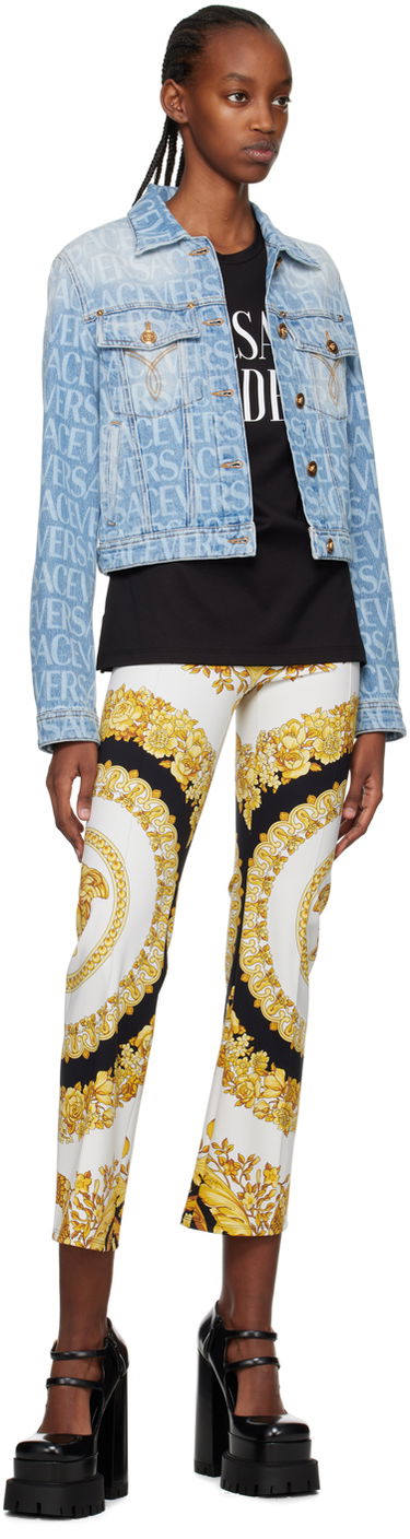 Nohavice Versace Barocco Print Leggings Biela | 1008670_1A06820_5W200, 3