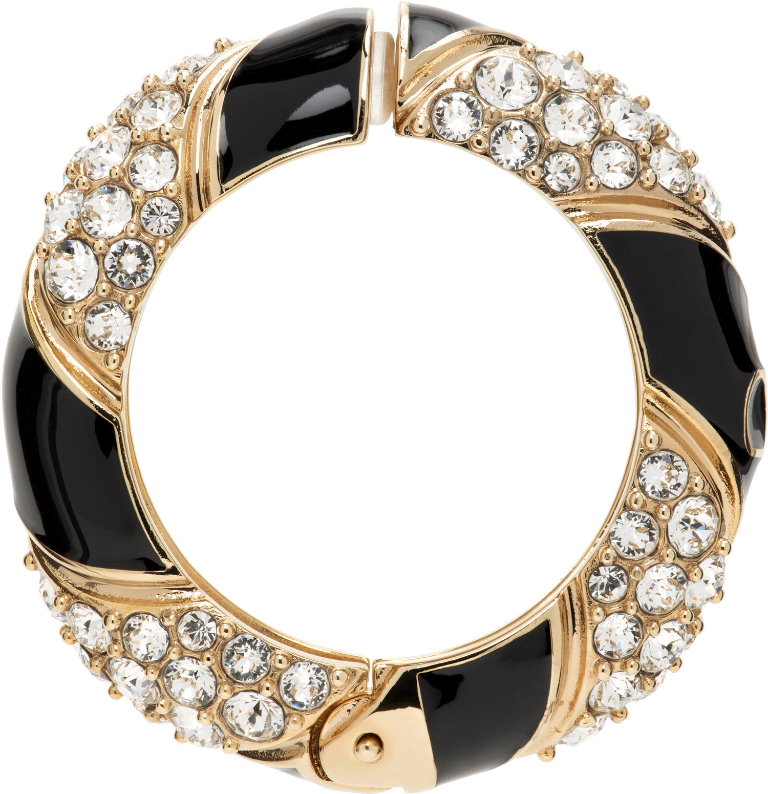 Náramok Valentino Crystal & Black Enamel Hinge Bracelet Metalická | 6W2J0Y24VTI, 0