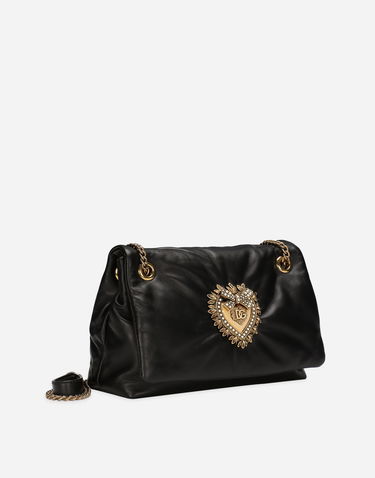 Taška cez rameno Dolce & Gabbana Medium Devotion Soft Leather Shoulder & Crossbody Bag Čierna | BB7541AF98480999, 2