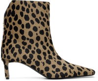 Ona Leopard Print Calf-Hair Kitten Heel Ankle Boots