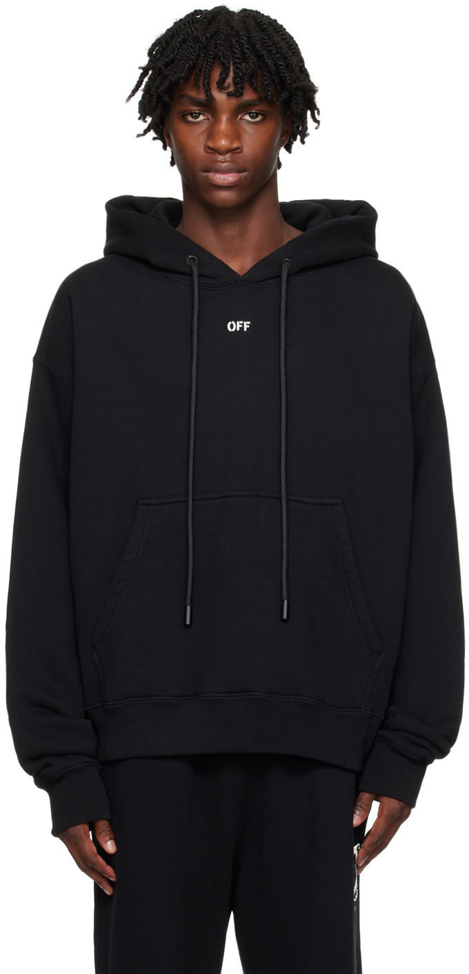 Mikina Off-White Black Printed Hoodie Čierna | OMBB085F23FLE0121001, 0