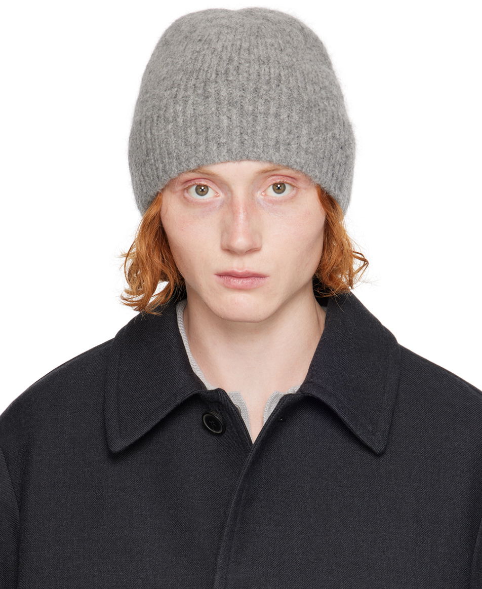 Kulicha Dries Van Noten Gray Alpaca & Merino Wool Beanie Čierna | 242-021244-9709, 0