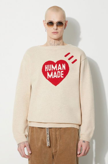 Sveter Human Made Heart Knit Sweater Béžová | HM26CS030, 3