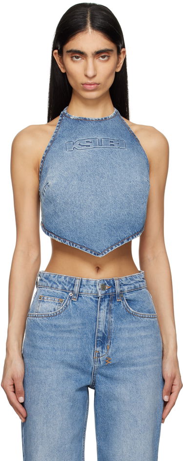 Tielko Ksubi Ksubi Bolt Swept Denim Halter Top Modrá | WSP25FT005, 0