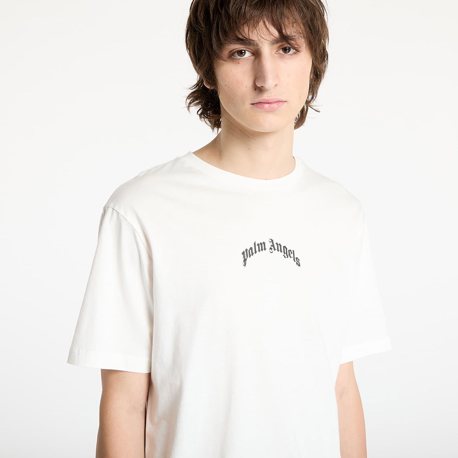 Tričko Palm Angels Back Curved Logo Slim Tee Off White/ Black Biela | PMAA089S25JER0040310, 1