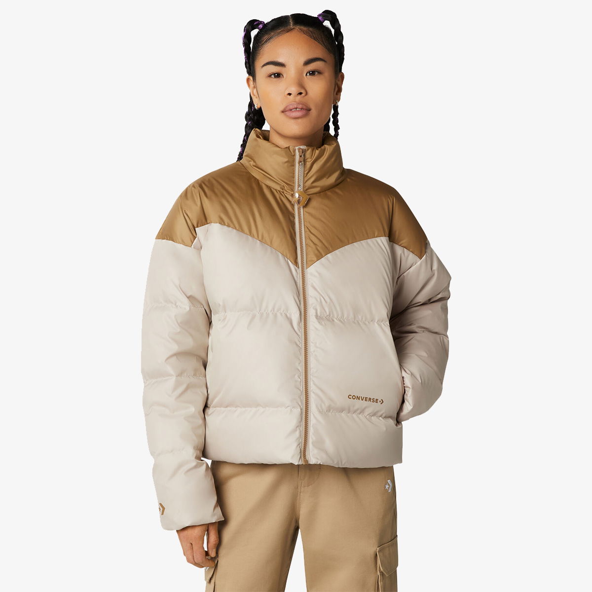 Prešívaná bunda Converse Converse Commercial Short Down Jacket Béžová | 10023713-A03-251, 0