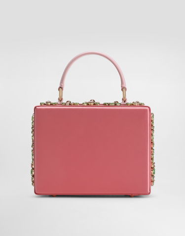 Kabelka Dolce & Gabbana Dolce & Gabbana Dolce Box Satin Handbag with Rose and Crystal Embellishments Ružová | BB5970A6N988D427, 3