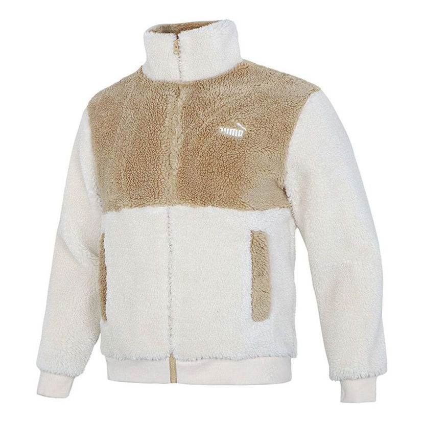 Sveter Puma Colorblock Lamb's Wool Stand Collar Jacket Béžová | 848954-93