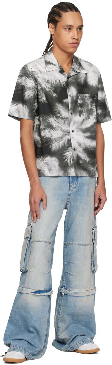 Košeľa Palm Angels Palm Angels Blueprint Palms Shirt Šedá | PMGG005S25FAB0031003, 3