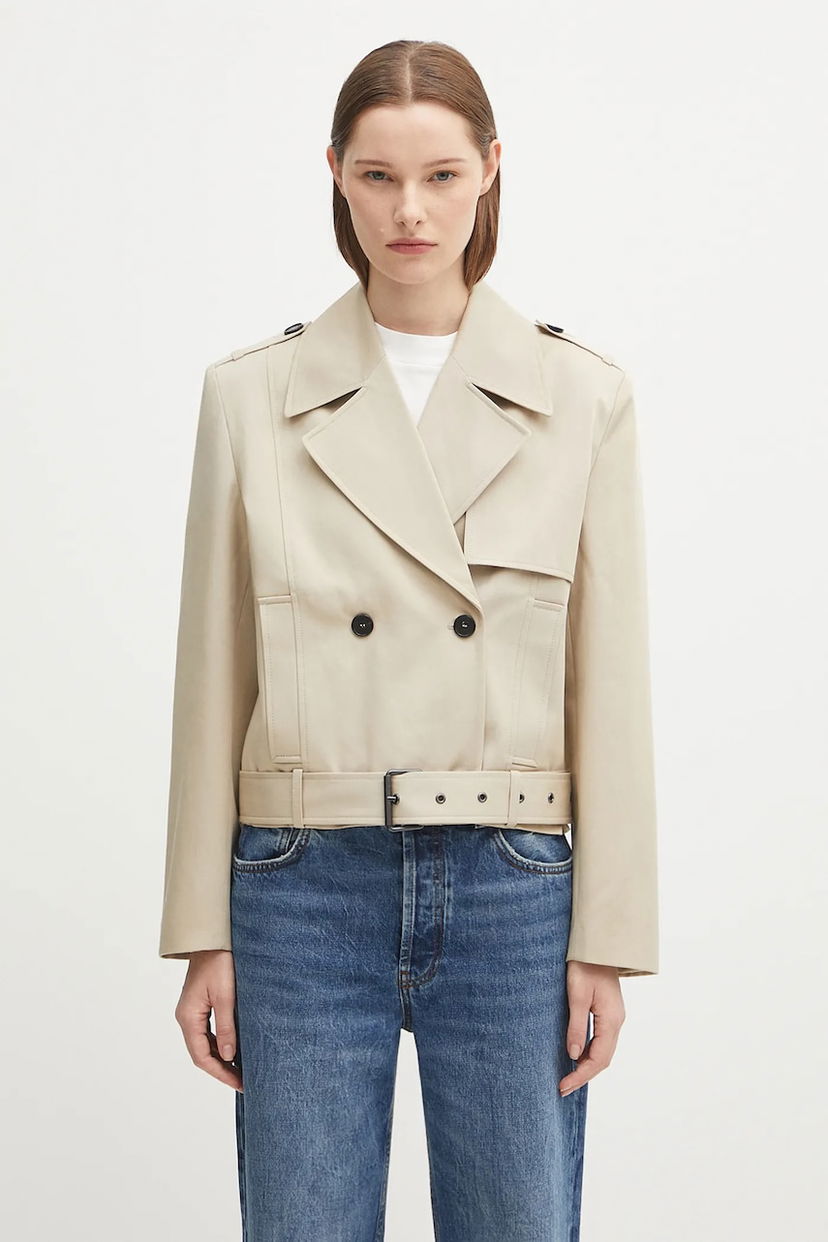 Bunda Anine Bing Anine Bing Greer Cropped Trench Jacket Béžová | A.01.11177