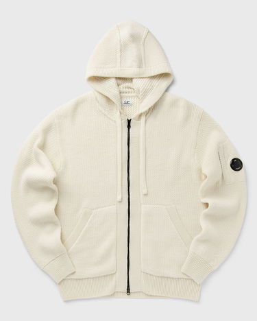 Sveter C.P. Company Knitwear Hooded Zip-Up Cardigan Biela | 17CMKN254A006595A-103, 0