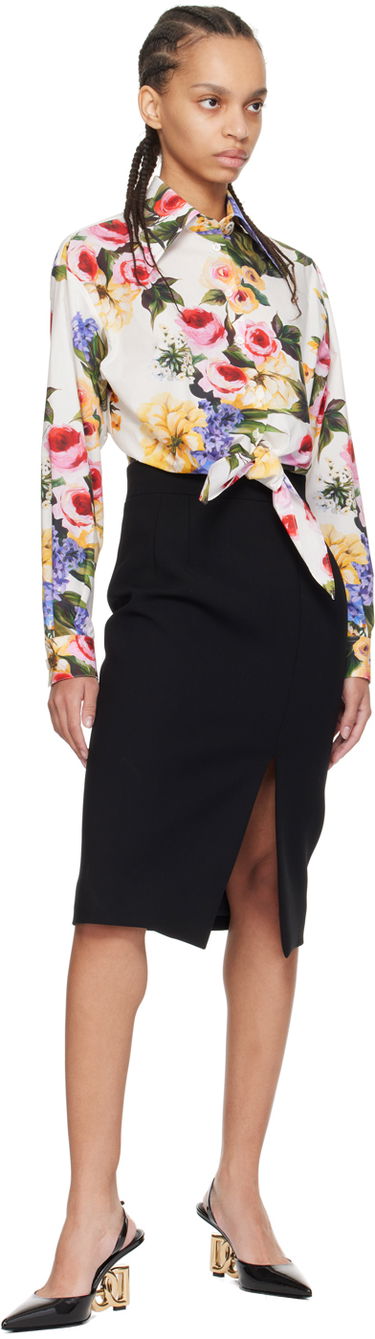 Sukňa Dolce & Gabbana Dolce&Gabbana Slit Midi Skirt Čierna | F4CU7T FUBF1, 3