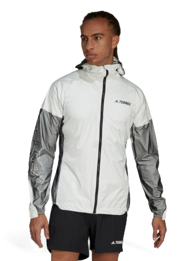 Vetrovka adidas Performance Terrex Agravic Three-Layer Pro Rain Jacket Biela | H44115