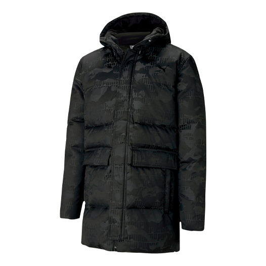 Prešívaná bunda Puma Long Down Camo Jacket Čierna | 585502-01