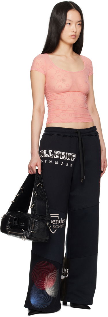Tielko Marine Serre Marine Serre Recycled Flock Open Neck T-Shirt Ružová | WTO389A CJER0005, 3