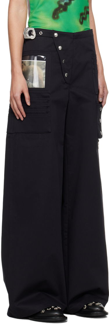 Cargo nohavice Chopova Lowena Miller Wallet Black Wide-Leg Trousers Čierna | 4077, 1
