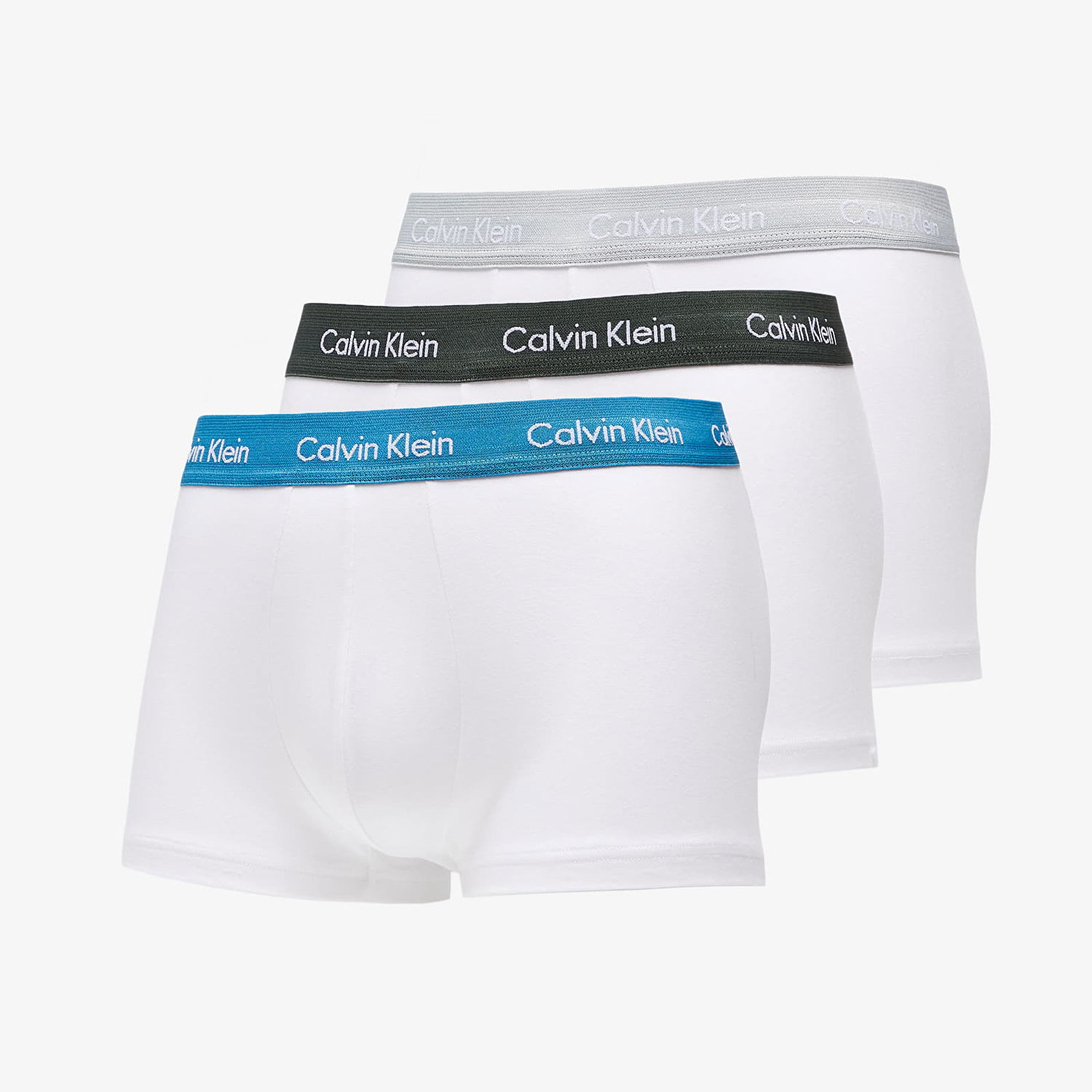 Boxerky CALVIN KLEIN Cotton Stretch Low Rise Trunk 3Pk Biela | U2664G 1TS, 0